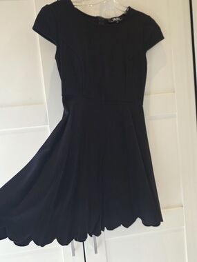 Lulu's Black Scalloped Hem Mini Dress
